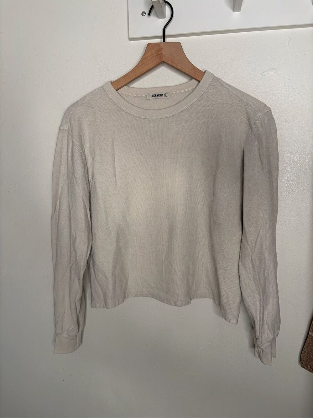 Buck Mason Pullover Sweatshirt | Cream in Small